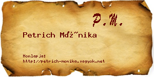 Petrich Mónika névjegykártya