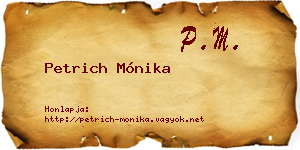 Petrich Mónika névjegykártya